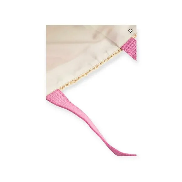 H&M Straw Crochet Oversized Beach Bag Pink Orange Tote NWT Summer Vacation - Picture 4 of 10